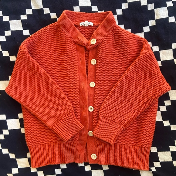 Alex Mill Sweaters - Alex Mill Orange Button-Up Knit Cardigan
